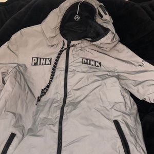Pink reflective windbreaker